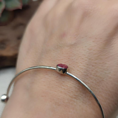 Bracciale rigido con pietra in argento 925 - BARIKUL