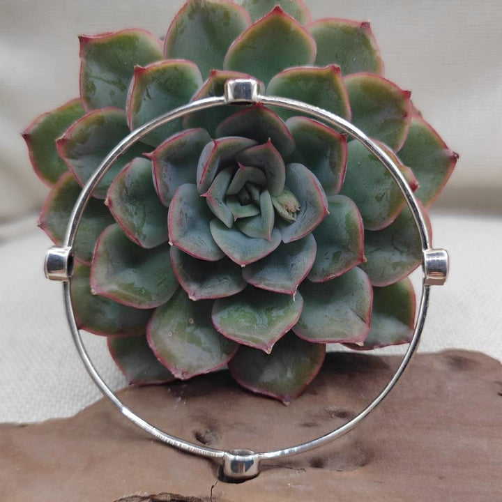 Bracciale rigido con pietra in argento 925 - BARIKUL