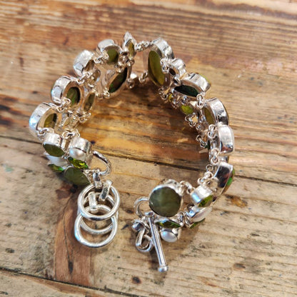 Bracciale donna argento con Prehnite - DARNISTAR