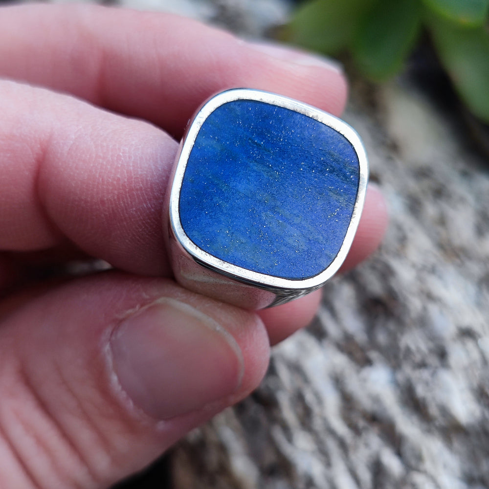 ANELLO artigianale in argento 925 con pietra - ORISSA