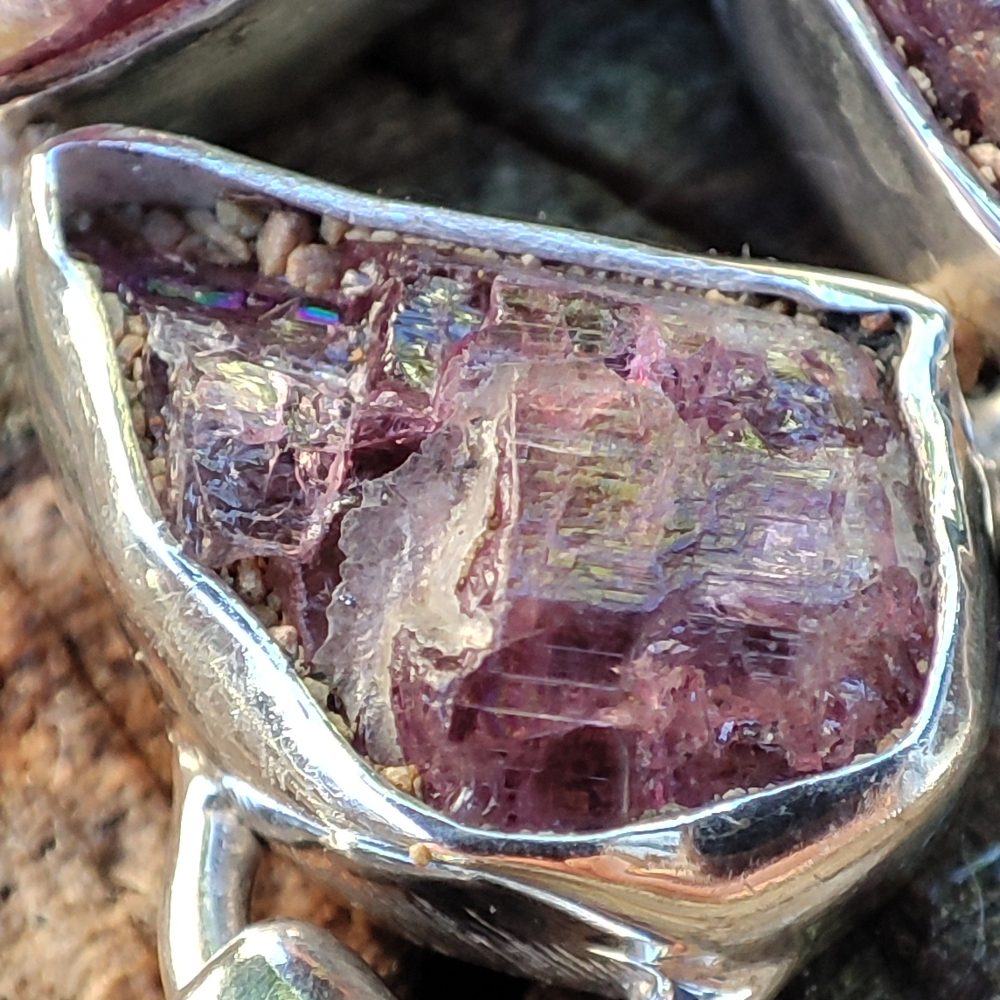 Bracciale argento 925 TORMALINA verde e rosa - NIRDA