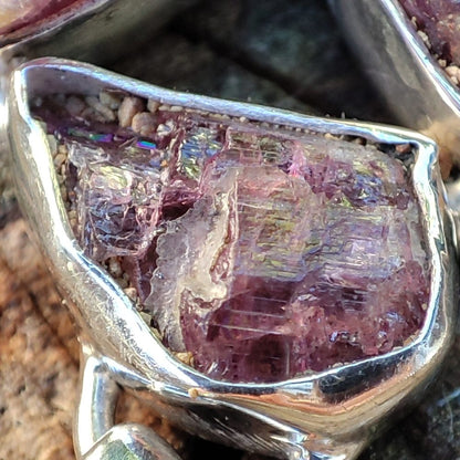 Bracciale argento 925 TORMALINA verde e rosa - NIRDA