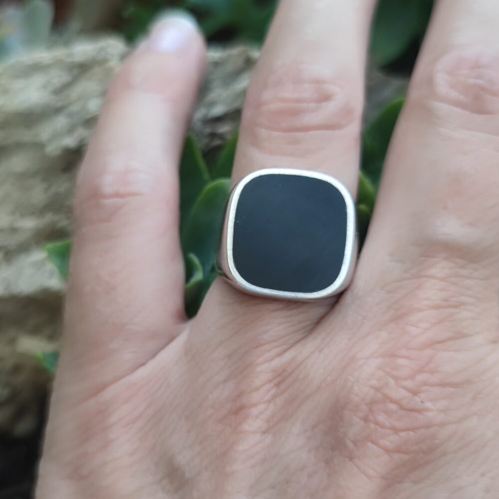 ANELLO artigianale in argento 925 con pietra - ORISSA