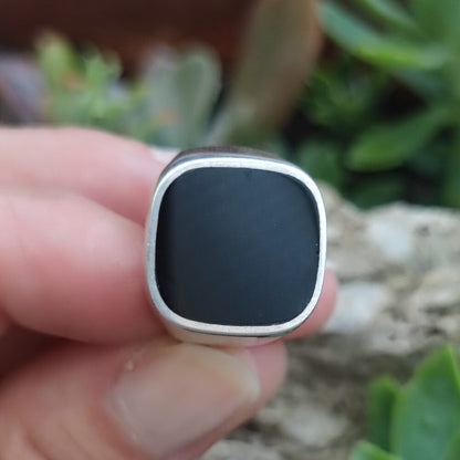 ANELLO artigianale in argento 925 con pietra - ORISSA