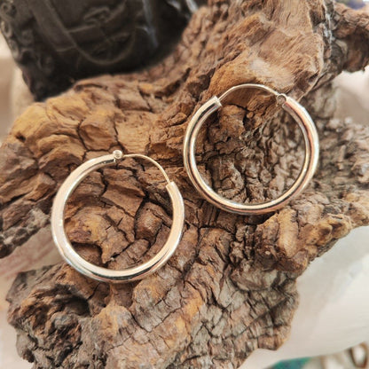 Orecchini in argento 925 cerchio - GANDALPENTA – immagine 3