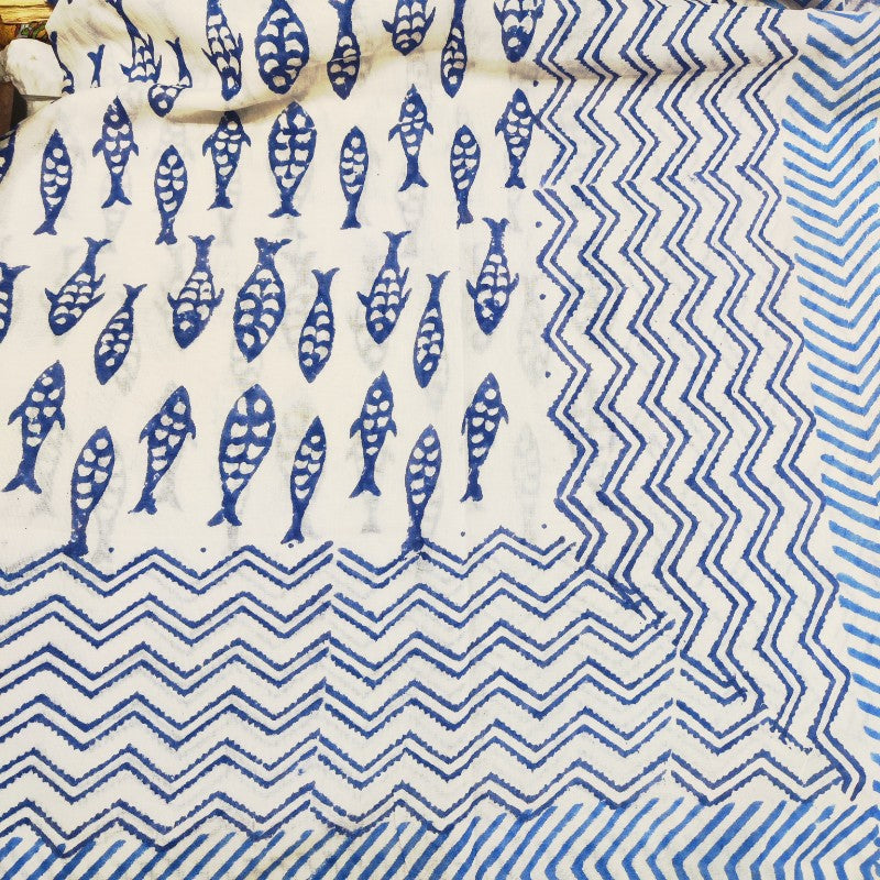 Pareo - Sciarpa SAMEER artigianale in cotone con fantasie tribali - Telo da mare