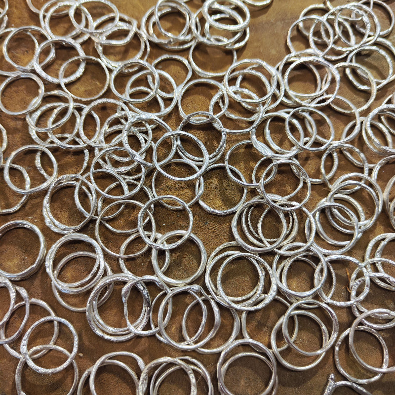 anelli cerchio della vita in argento artigianali