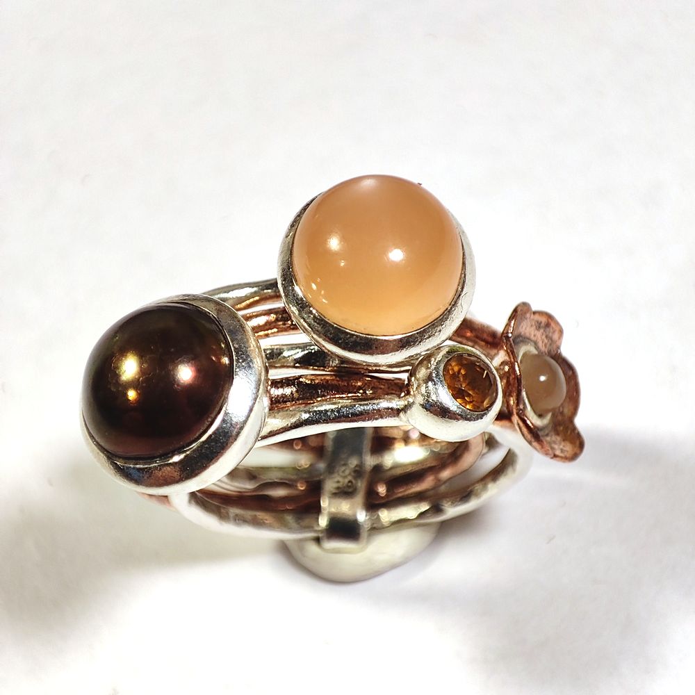 Anello a fascia in argento 925 con pietra - TIRUPATI – immagine46