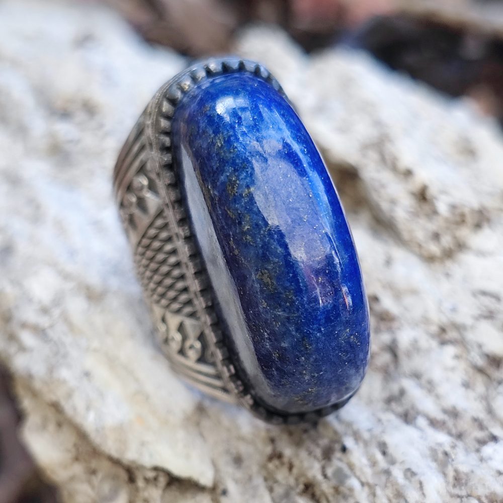 Anello etnico in argento 925 lapislazzuli - VADALPUR