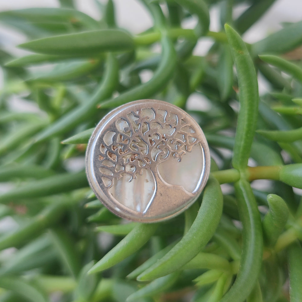 Anello albero della vita con pietra in argento 925 - KOSAMBA