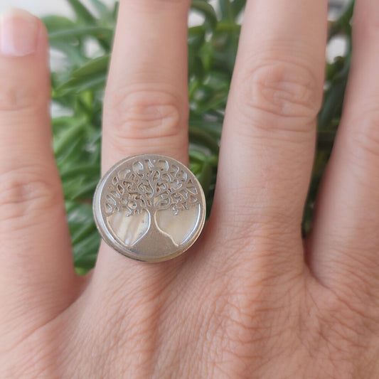 Anello albero della vita con pietra in argento 925 - KOSAMBA