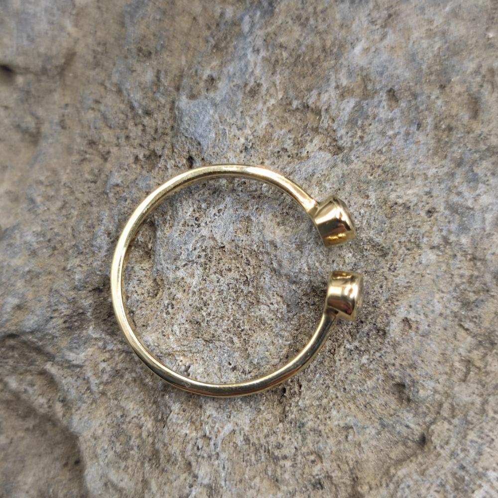 Anello aperto in ottone con labradorite - KAIRAVI