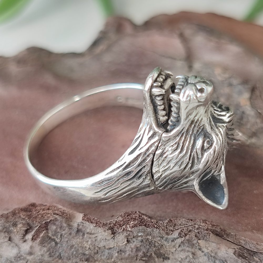 Anello in argento apribile 925 con lupo - WOLF