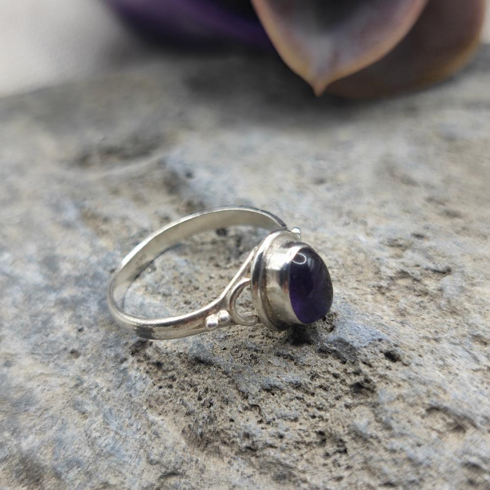 Anello etnico in argento 925 con ametista - MIRZADI