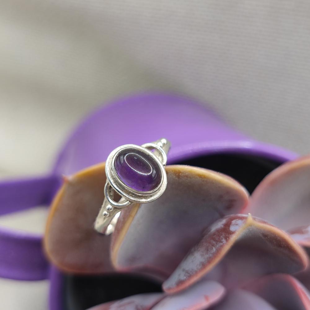 Anello etnico in argento 925 con ametista - MIRZADI