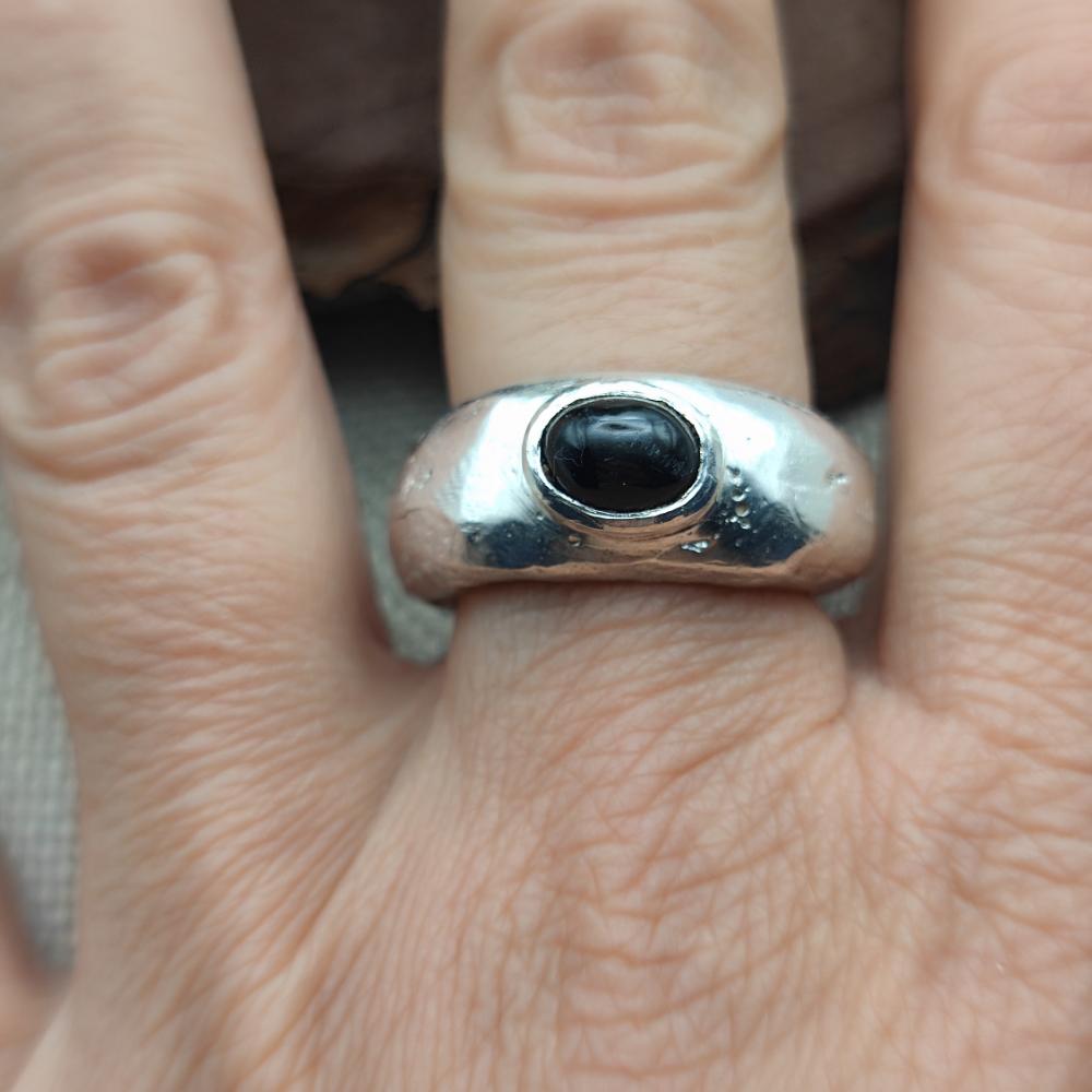 Anello artigianale in argento 925 con pietra - KALLUR