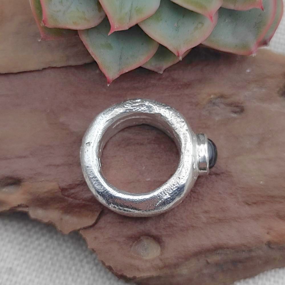 Anello artigianale in argento 925 con pietra - KALLUR