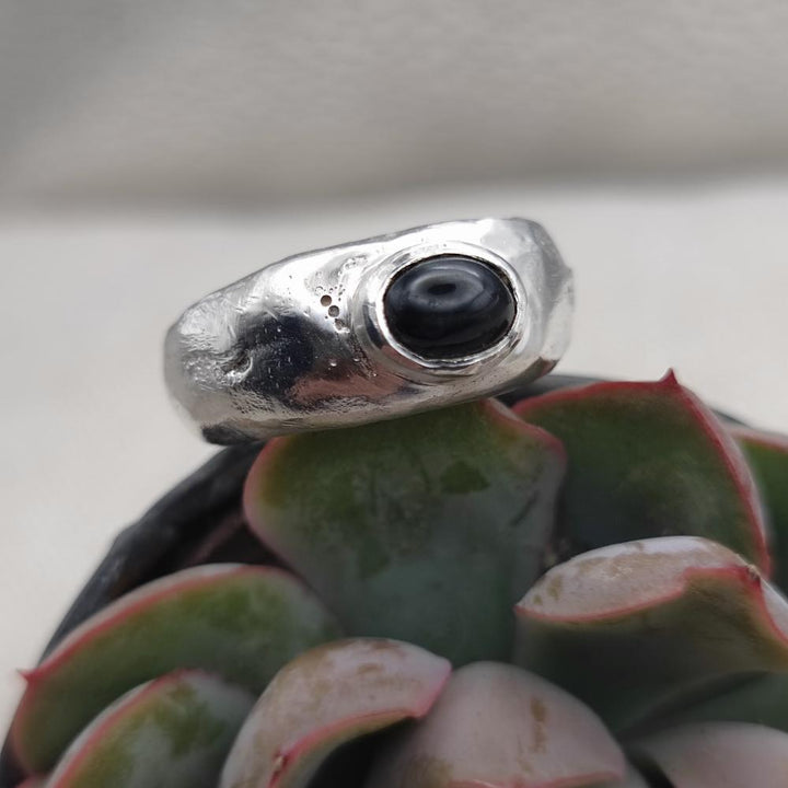 Anello artigianale in argento 925 con pietra - KALLUR