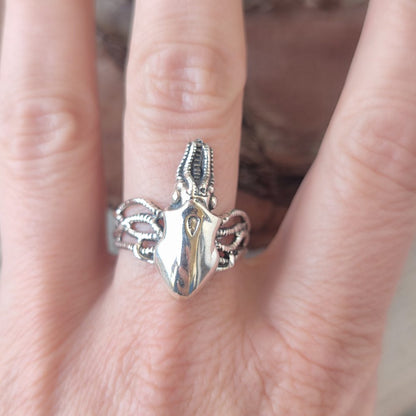 Anello in argento 925 con calamaro - SKVIDA