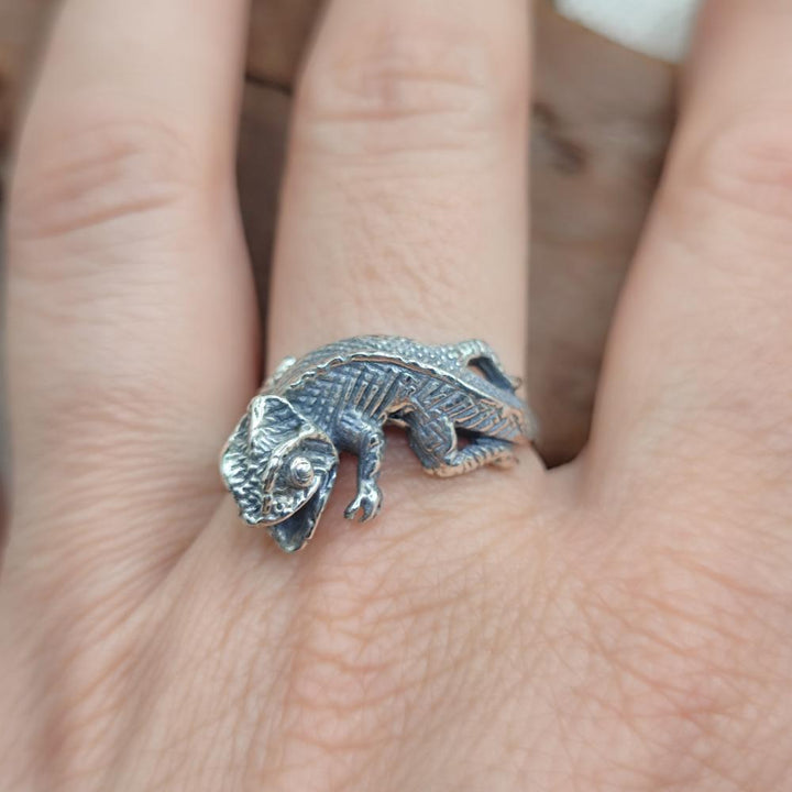 Anello in argento 925 camaleonte - CHAMAILEONTAS