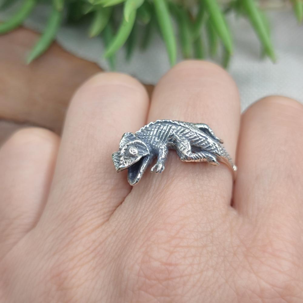 Anello in argento 925 camaleonte - CHAMAILEONTAS