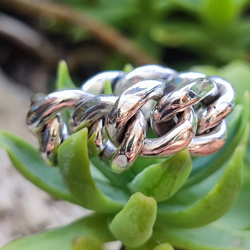 ANELLO CATENA gourmette in argento - JENNY