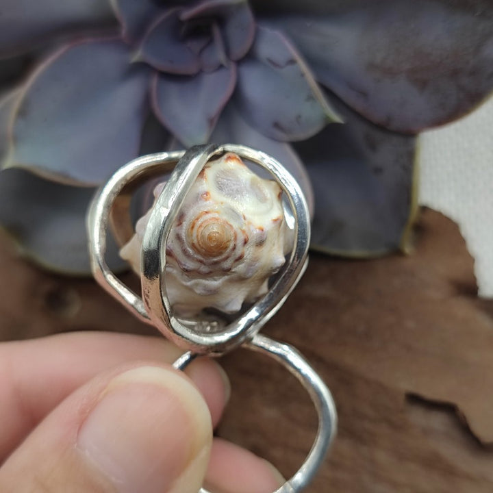 Anello artigianale in argento 925 con conchiglia - COQUILLE