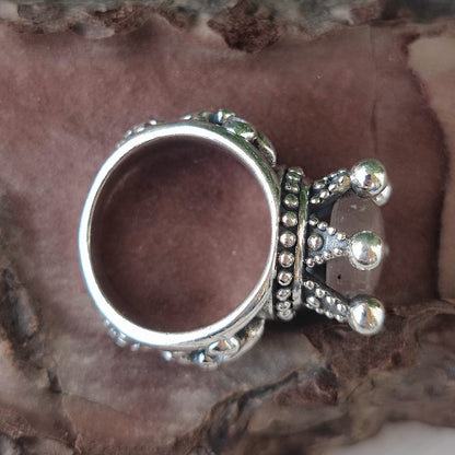 Anello corona in argento 925 con pietra - QUEEN