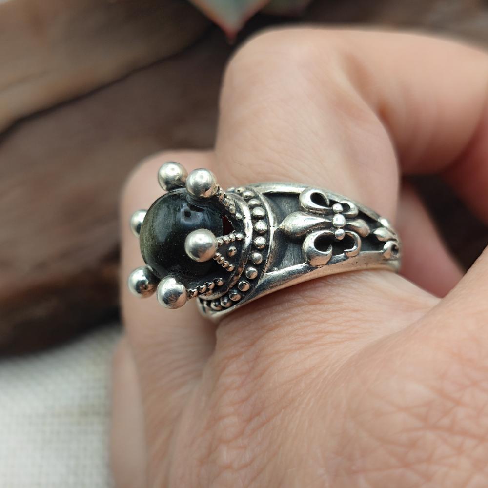 Anello corona in argento 925 con pietra - QUEEN