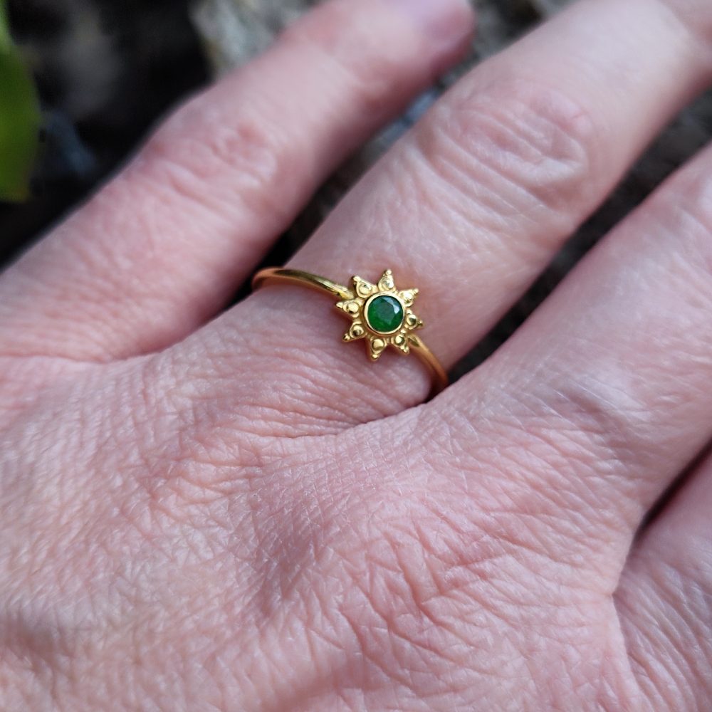 Anello in argento 925 dorato con pietra - NARAT