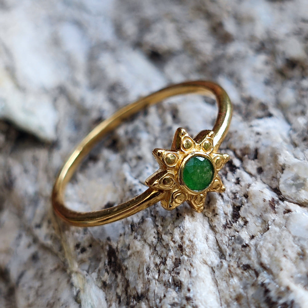 Anello in argento 925 dorato con pietra - NARAT