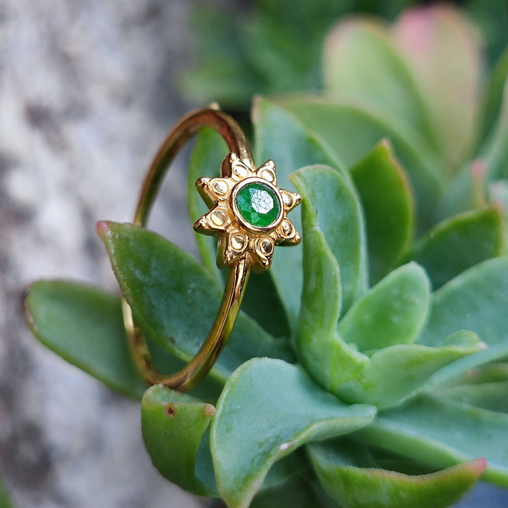 Anello in argento 925 dorato con pietra - NARAT