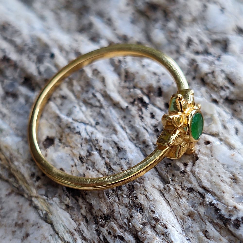 Anello in argento 925 dorato con pietra - NARAT