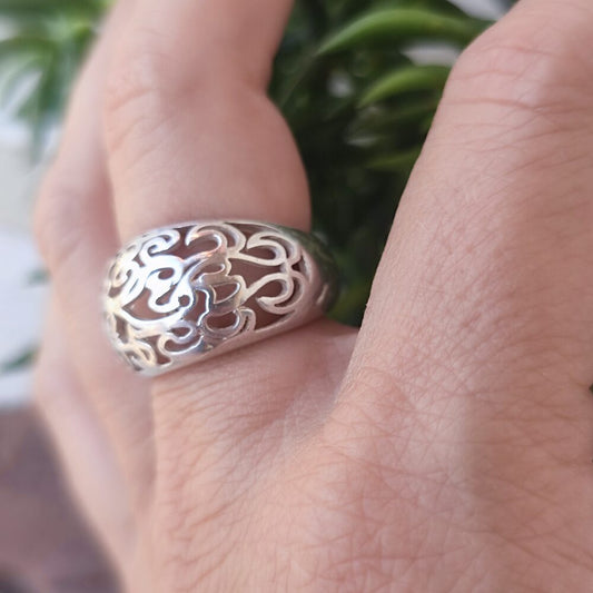 Anello etnico a fascia in argento 925 - ABHALI