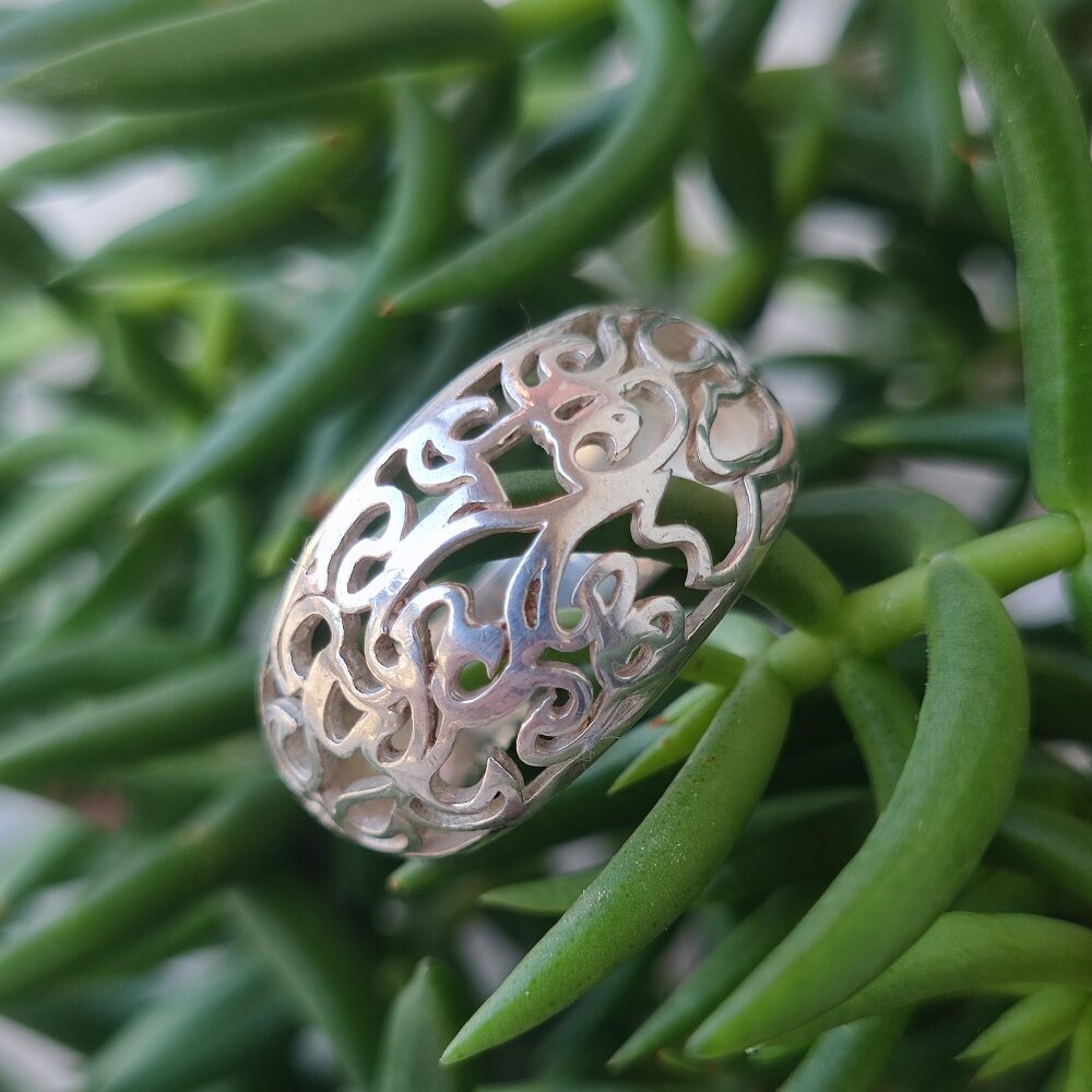 Anello etnico a fascia in argento 925 - ABHALI