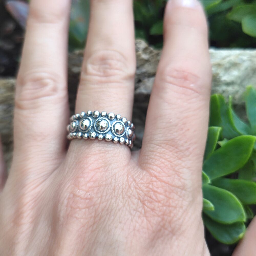 Anello artigianale a fascia in argento 925 - PALIMETA
