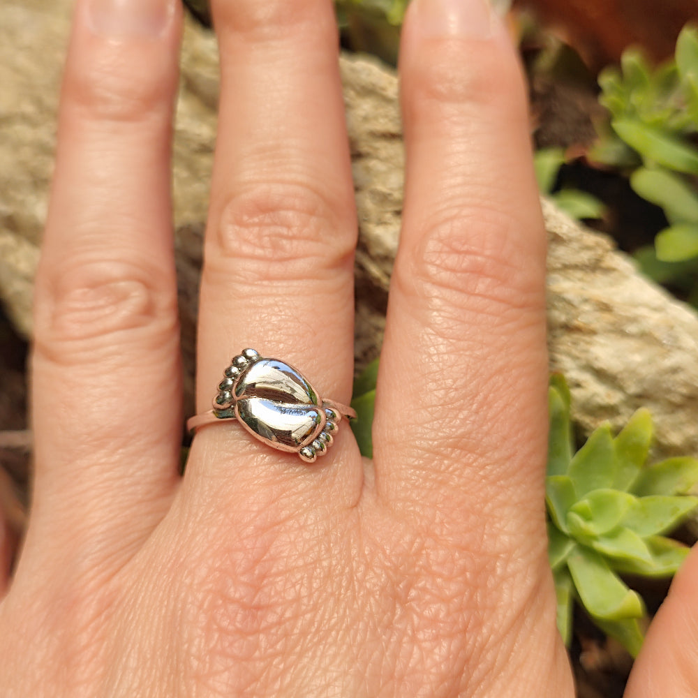 Anello in argento 925 con piedi - FOOT