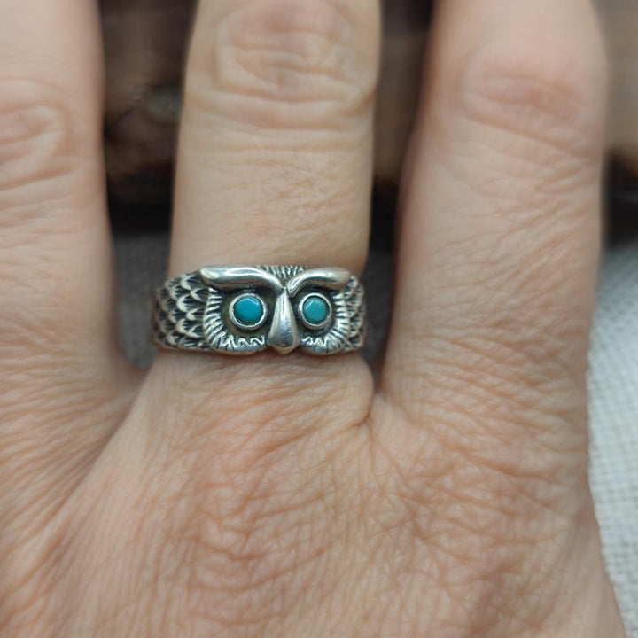 Anello gufo in argento 925 con pietra - KUIRA