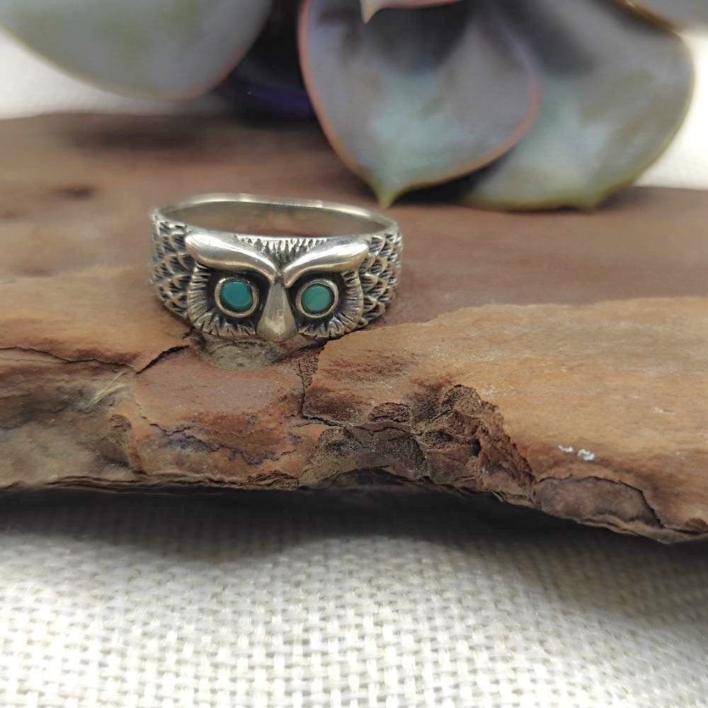 Anello gufo in argento 925 con pietra - KUIRA