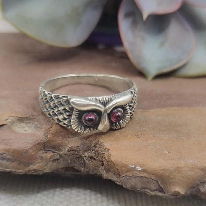 Anello gufo in argento 925 con pietra - KUIRA