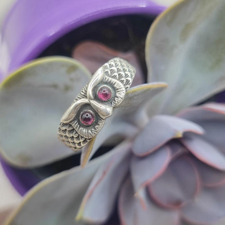 Anello gufo in argento 925 con pietra - KUIRA
