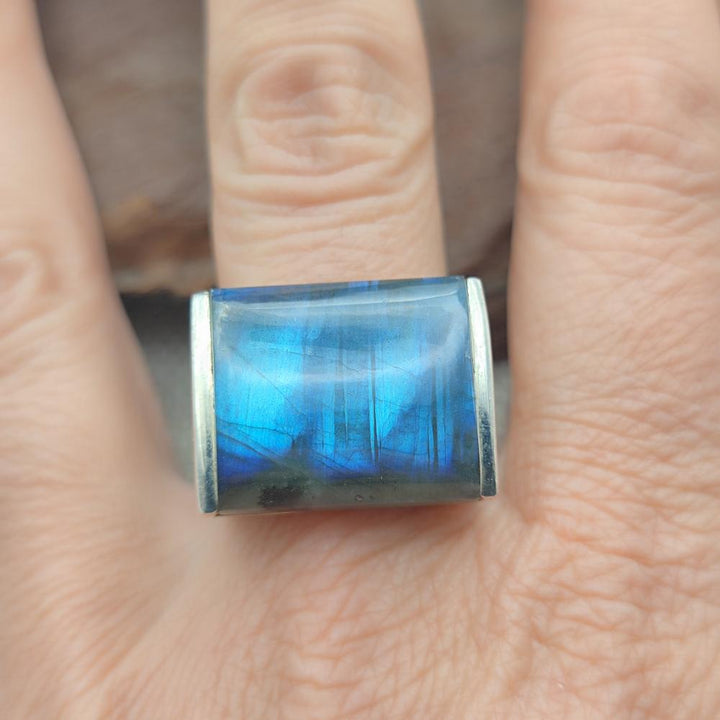 Anello in argento 925 labradorite - KARIMNAGAR