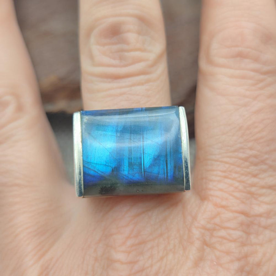 Anello in argento 925 labradorite - KARIMNAGAR
