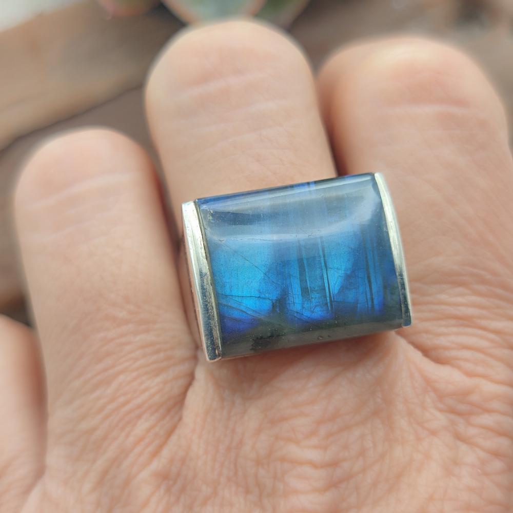 Anello in argento 925 labradorite - KARIMNAGAR