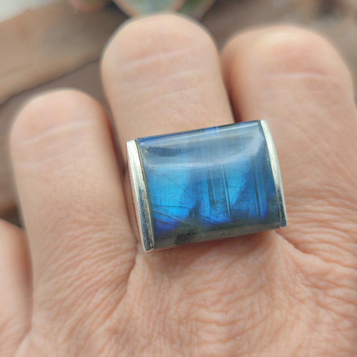 Anello in argento 925 labradorite - KARIMNAGAR