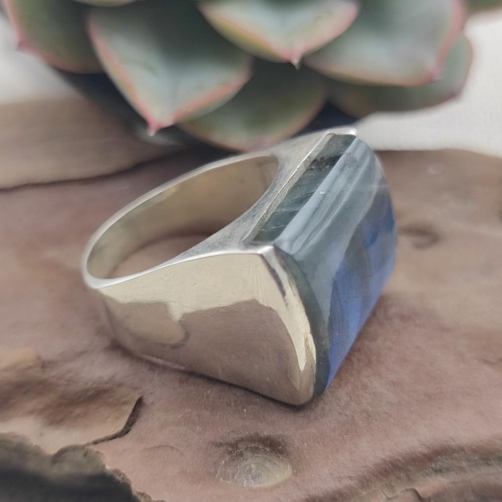 Anello in argento 925 labradorite - KARIMNAGAR