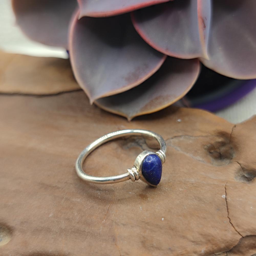 Anello etnico in argento 925 lapislazzuli - SITARA