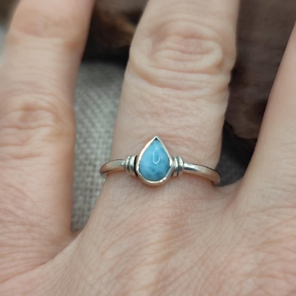 Anello etnico in argento 925 larimar - SITARA