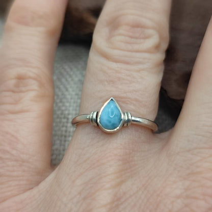 Anello etnico in argento 925 larimar - SITARA