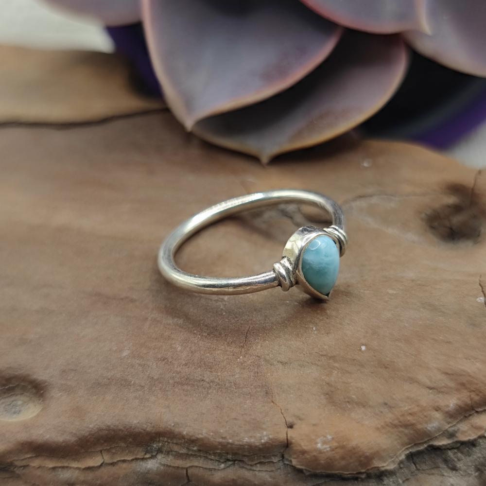 Anello etnico in argento 925 larimar - SITARA
